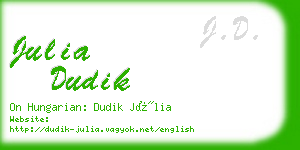 julia dudik business card